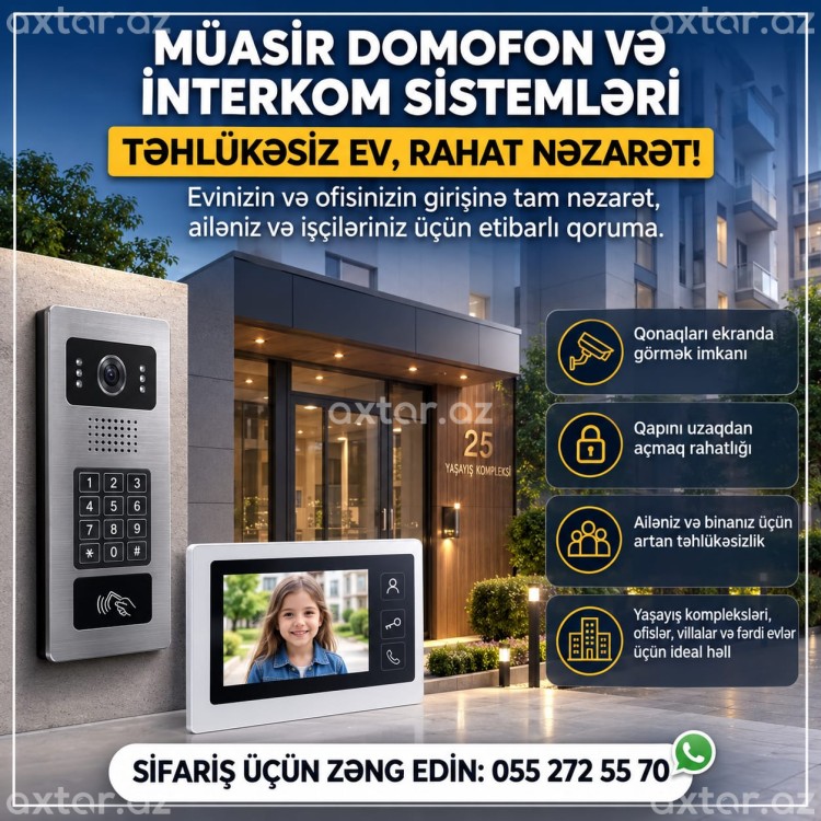 Bina interkom (domofon) sistemləri  *055 272 55 70*