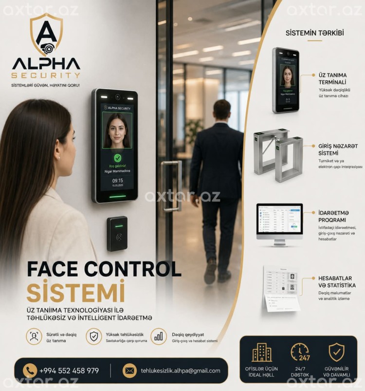 Üz tanıma keçid sistemi 055 245 89 79